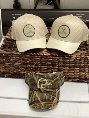 Ducks Unlimited Men's Beige Mesh Trucker Cap - Logo Patch